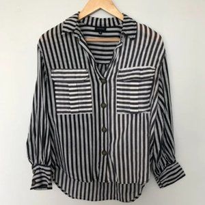 Striped Black & White Blouse XS - Target